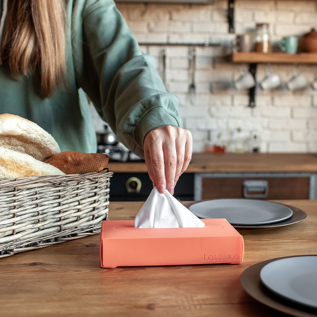 LastTissue BigBox - Reusable Organic Cotton Tissue Box: Whale Blue