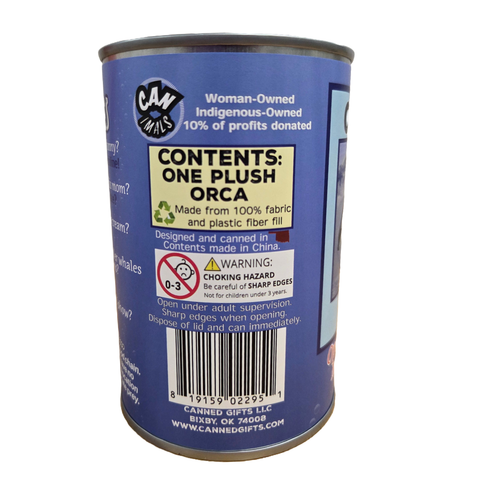 Stuffed Animal - Finley the Canned Orca (Standard Lid)