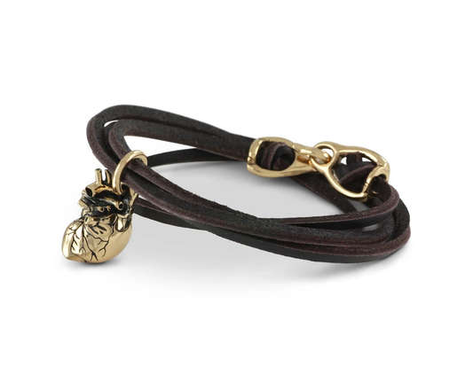 Jewelry - Anatomical Heart Leather Bracelet (Bronze)