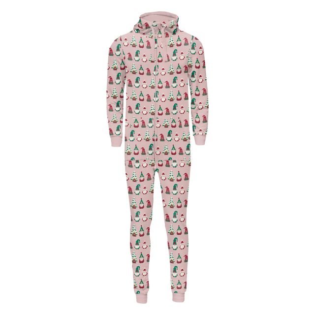 Adult Fleece Jumpsuit with Hood - Baby Rose Gnomes