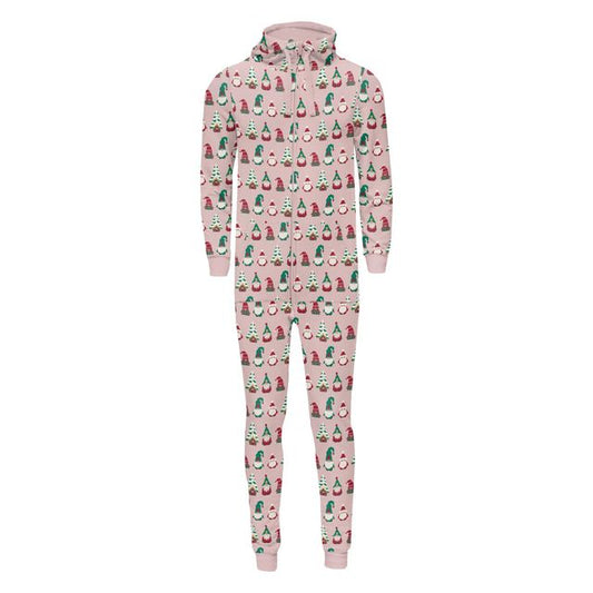 Adult Fleece Jumpsuit with Hood - Baby Rose Gnomes