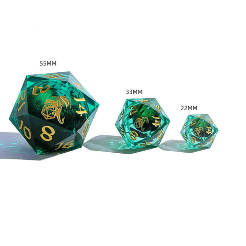 Sharp Edged Resin LED 33mm D20 - Beholder's Gaze - Green