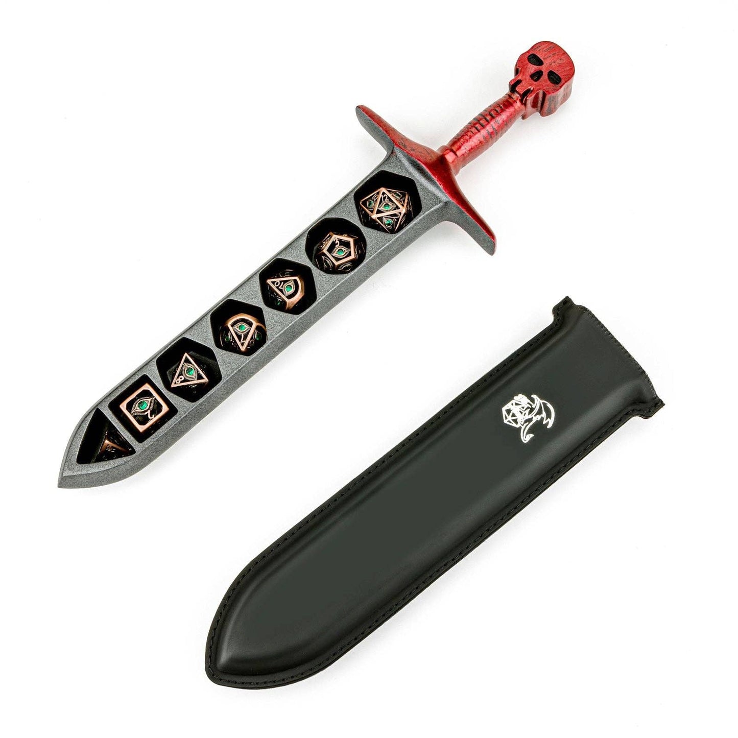 Grim Dagger Dice Case with Sheath Cover - Red