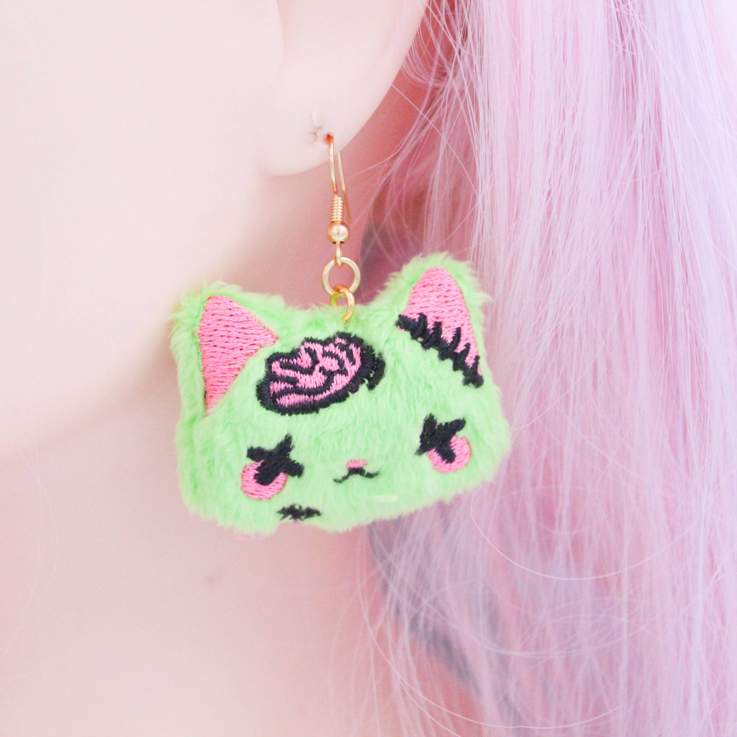 Earrings - Kawaii Zombie Cat