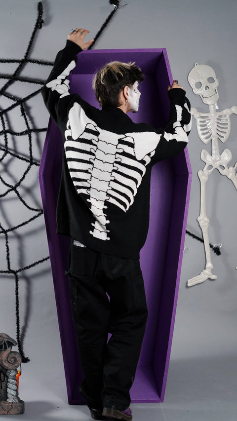 Cardigan - Spooky Scary Skeleton