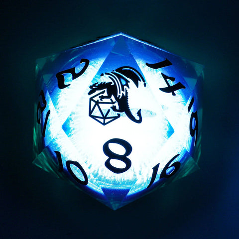 Sharp Edged Resin LED 55mm D20 - Beholder's Gaze Green