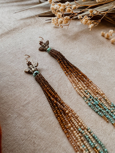Earrings - Honeybee Set In Rust