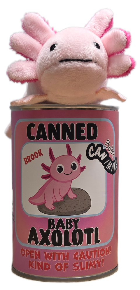 Stuffed Animal - Canned Baby Axolotl (Standard Lid)