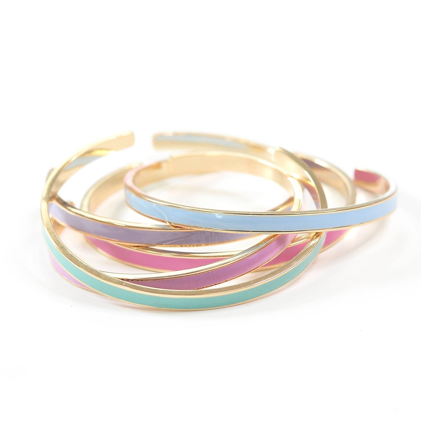 Bangle Bracelet (Enamel) - Fuck What They Think Light Pink