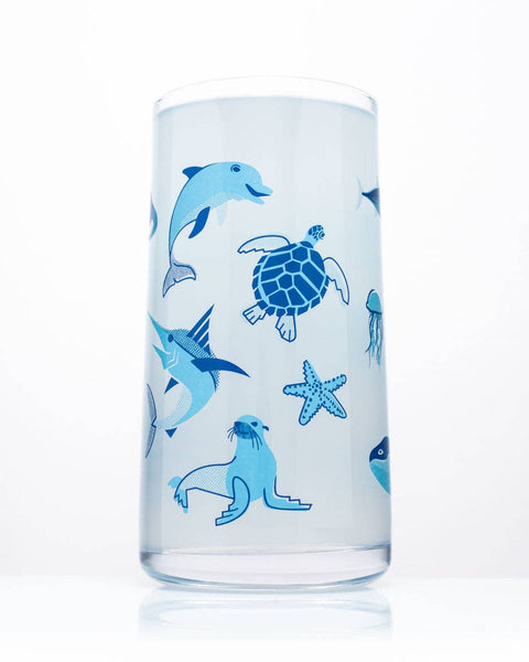 Drinking Glass - Retro Marine Life