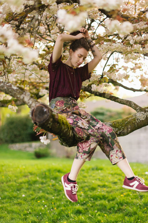 Linen Cropped Artist Pant - Make A Wish w/ Wishbone, Dandelion