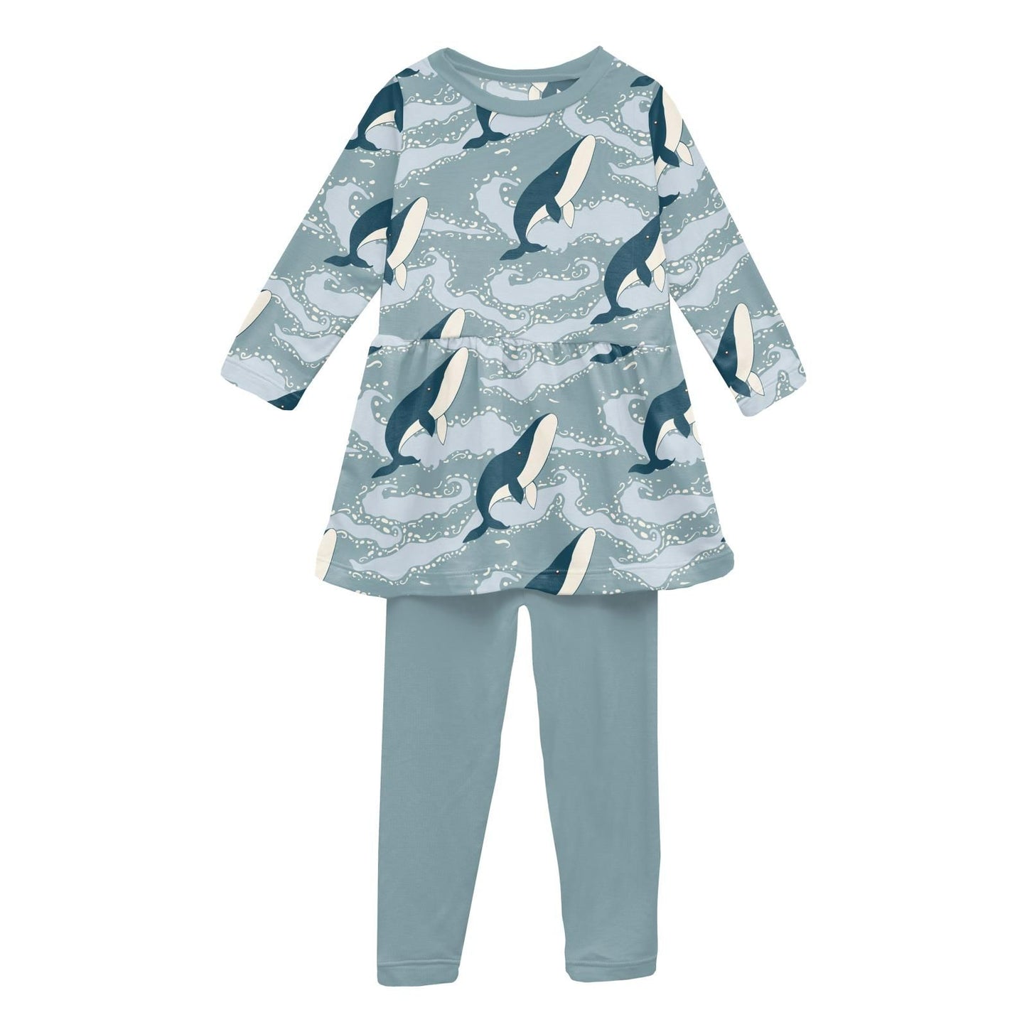 Playtime Outfit Set (Long Sleeve) - Stormy Sea Splashing Whales