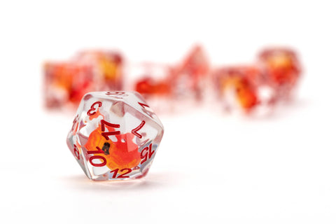 Dragon Storm Inclusion Resin Dice Set - Red Dragon