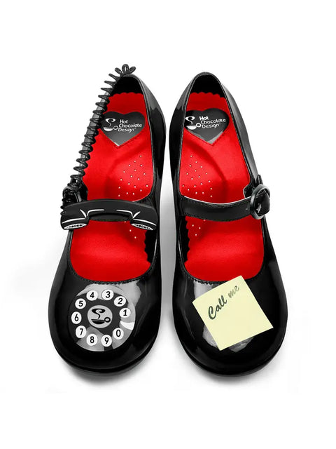 Women's Shoe - Chocolaticas® Mid Heels Call Me In Black Mary Jane Pump