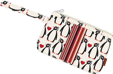 Striped Wristlet - Penguin