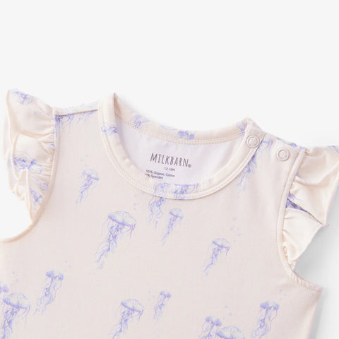 Onesie (Short Sleeve) - Sunset Jellyfish with Ruffles