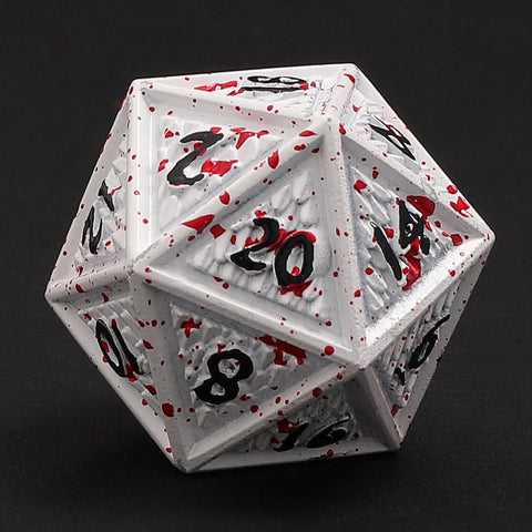 Solid Metal Behemoth Dice Set - Blood Splatter