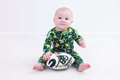 Convertible Romper - Graffiti Football Green & Yellow