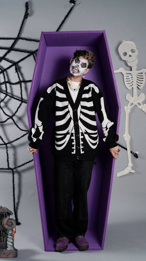 Cardigan - Spooky Scary Skeleton