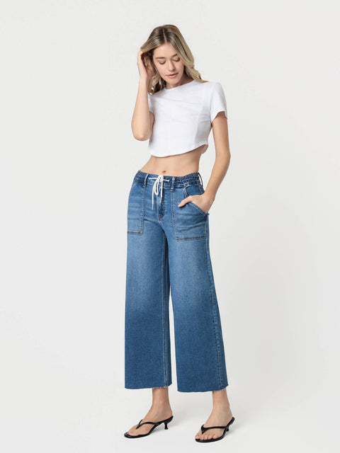 Jeans - High Rise Super Soft Drawstring Baggy Wide