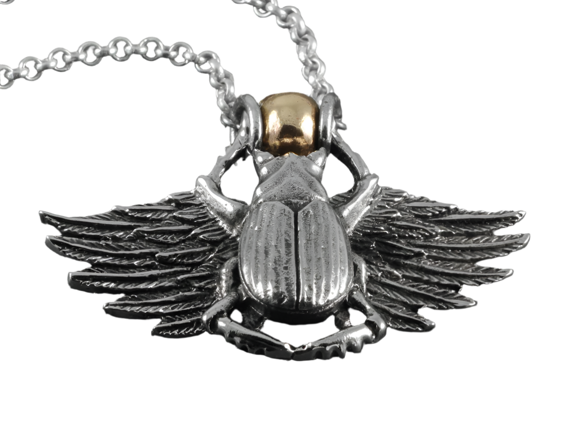 Jewelry - Small Scarab Necklace (Silver)