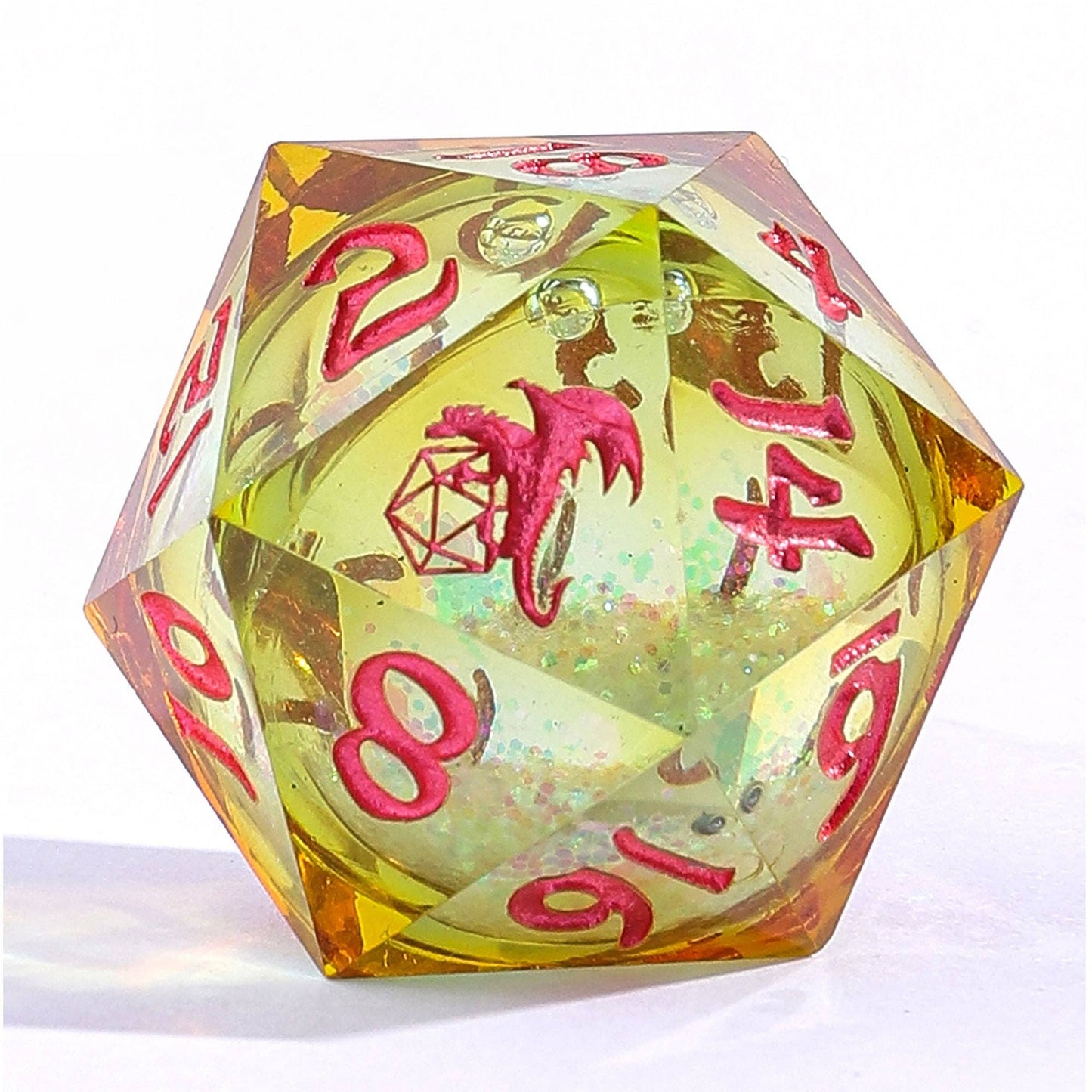 Captured Magic Liquid Core Sharp Edge Resin Dice Set - Mystic Meadow