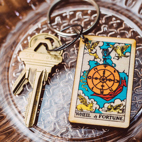 Keychain - Tarot: Wheel of Fortune Full Color Wooden