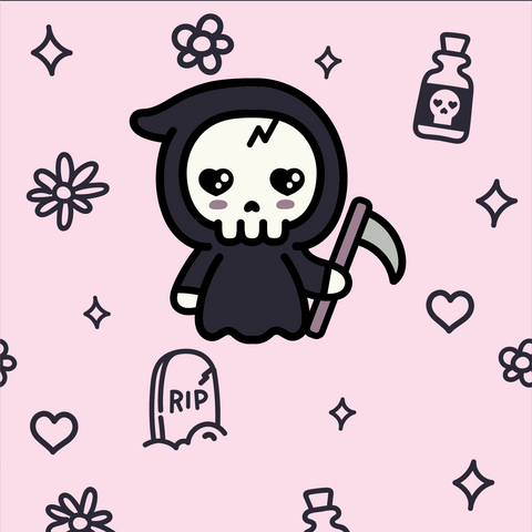 Crew Socks - Pastel Goth Grim Reaper