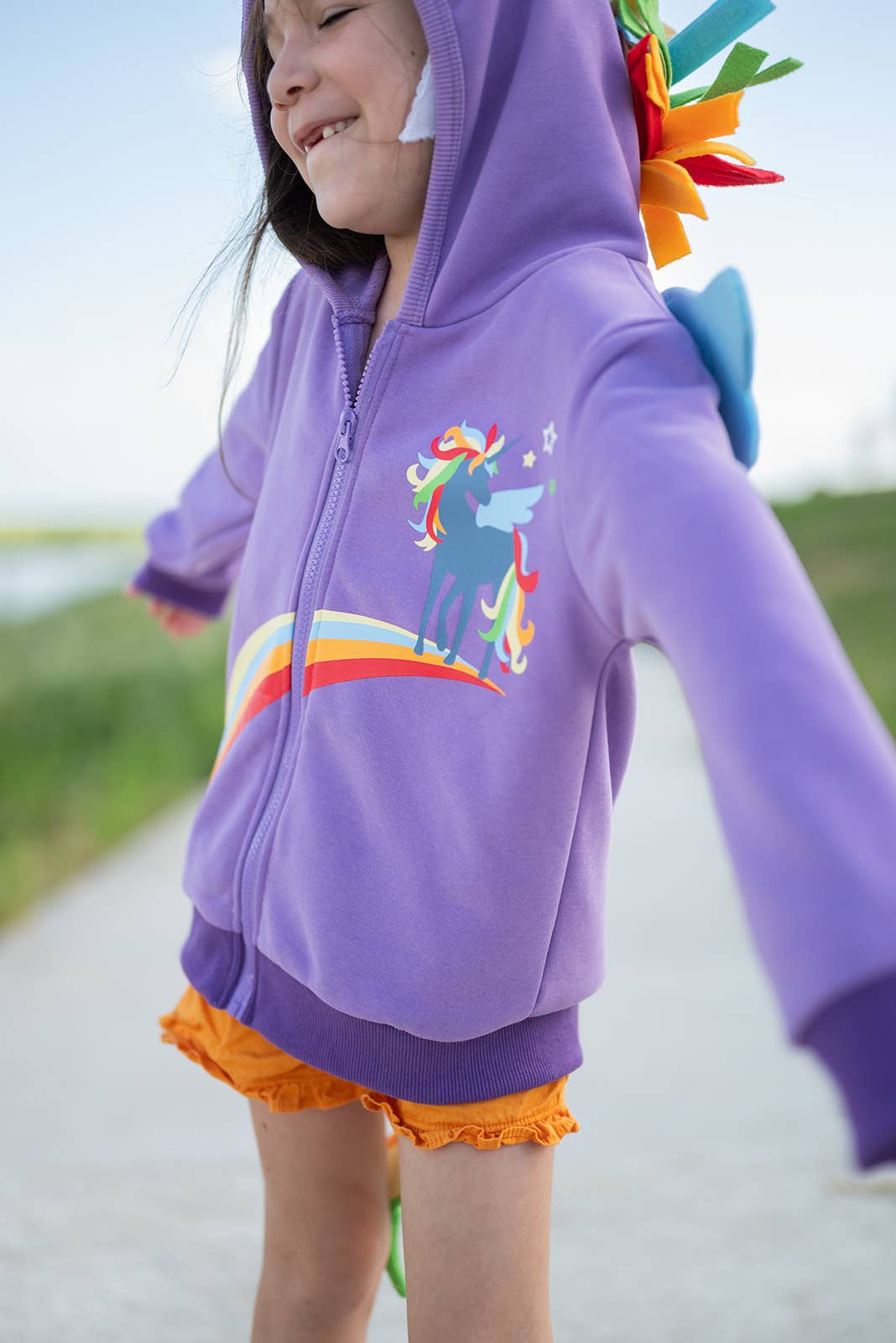 Hoodie - Purple Rainbow Unicorn