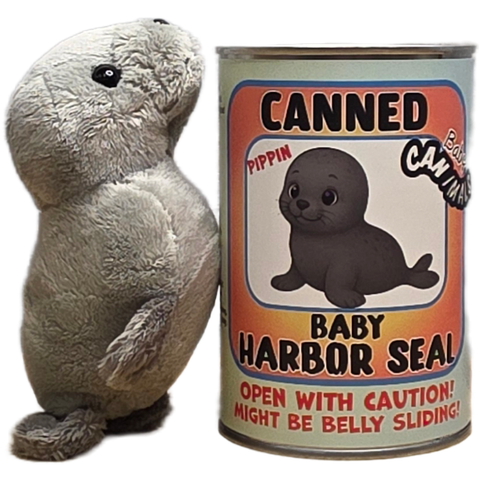 Stuffed Animal - Canned Baby Harbor Seal (Standard Lid)