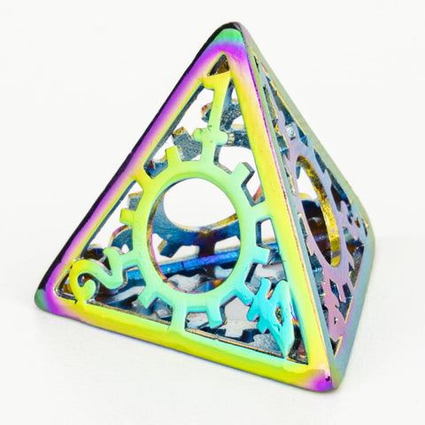 Hollow Metal Gears of Providence Polyhedral Dice Set - Rainbow