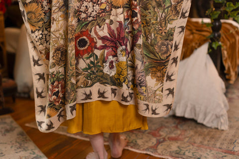 Duster Kimono - Golden Hour Goddess with Floral Print