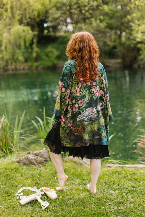 Matinée Duster Kimono - The Daydreamer w/ Roses & Rabbits