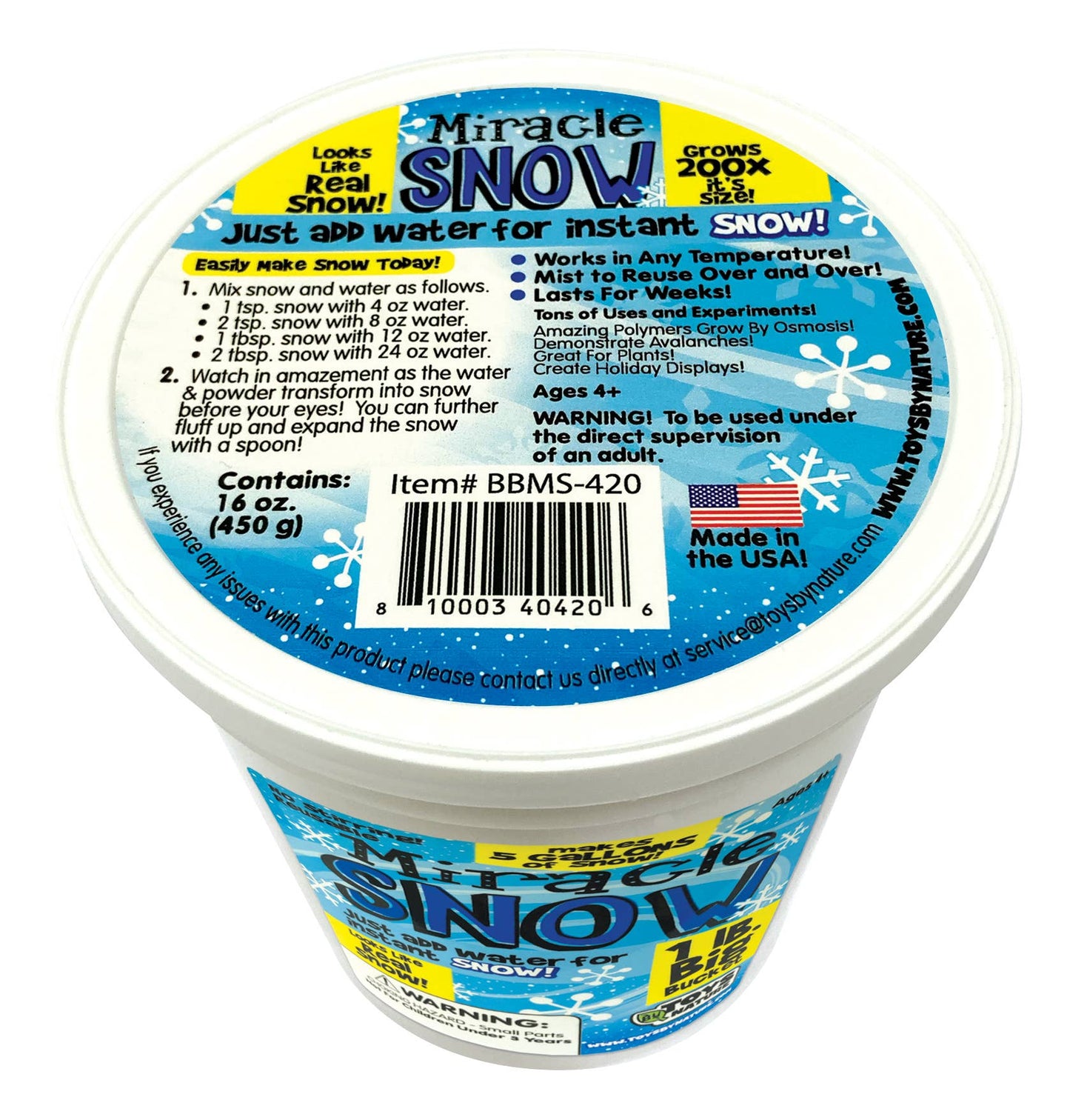 Miracle Snow - 1 Pound Tub