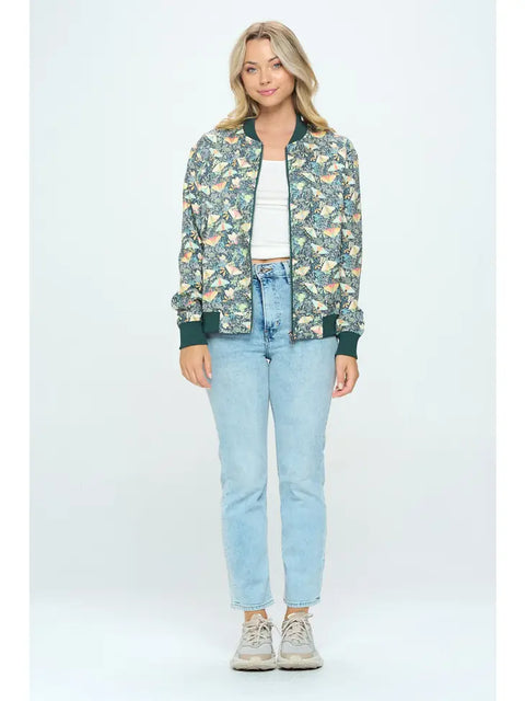 Bomber Jacket - Moth Floral