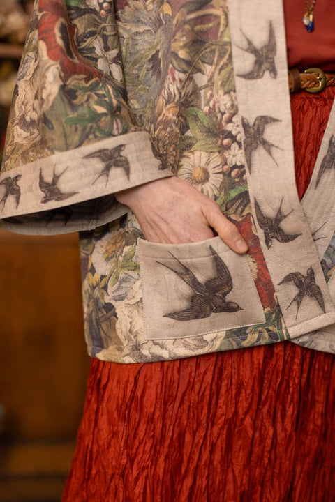 Fleece Cottage Cardigan Kimono Jacket - Golden Hour