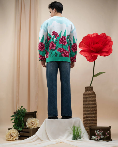 Sweater - Carnation Flower
