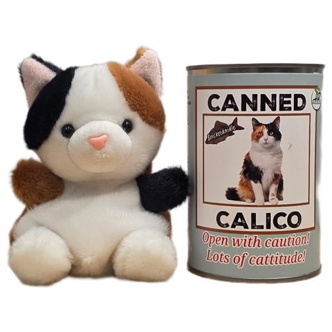 Stuffed Animal - Canned Calico Cat (Standard Lid)