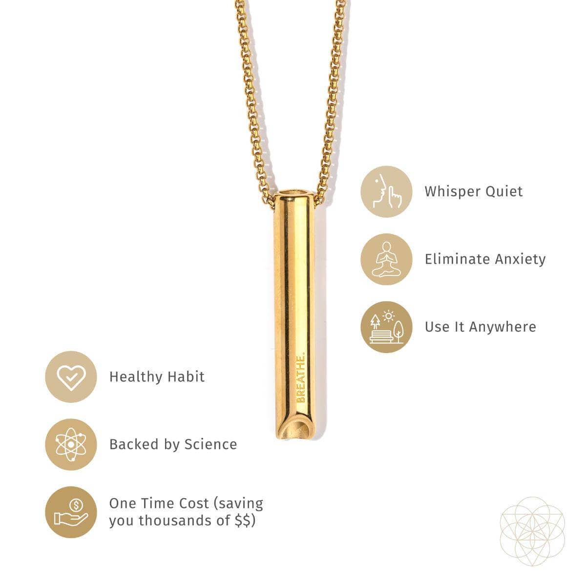 Mindfulness Breathing Necklaces - Golden Breathe