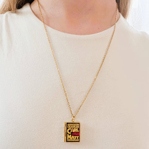Necklace - Book Locket: Dungeon Crawler Carl Brass