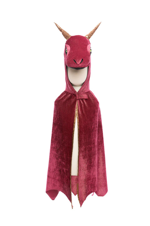 Dress Up - Dragon Cape With Hood Starry Night Red/Copper