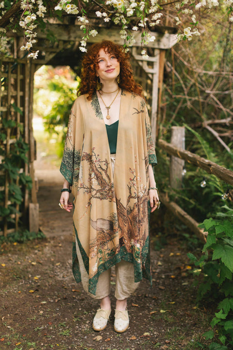 Starduster Kimono - Fable Bohemian Goddess with Deer and Moon