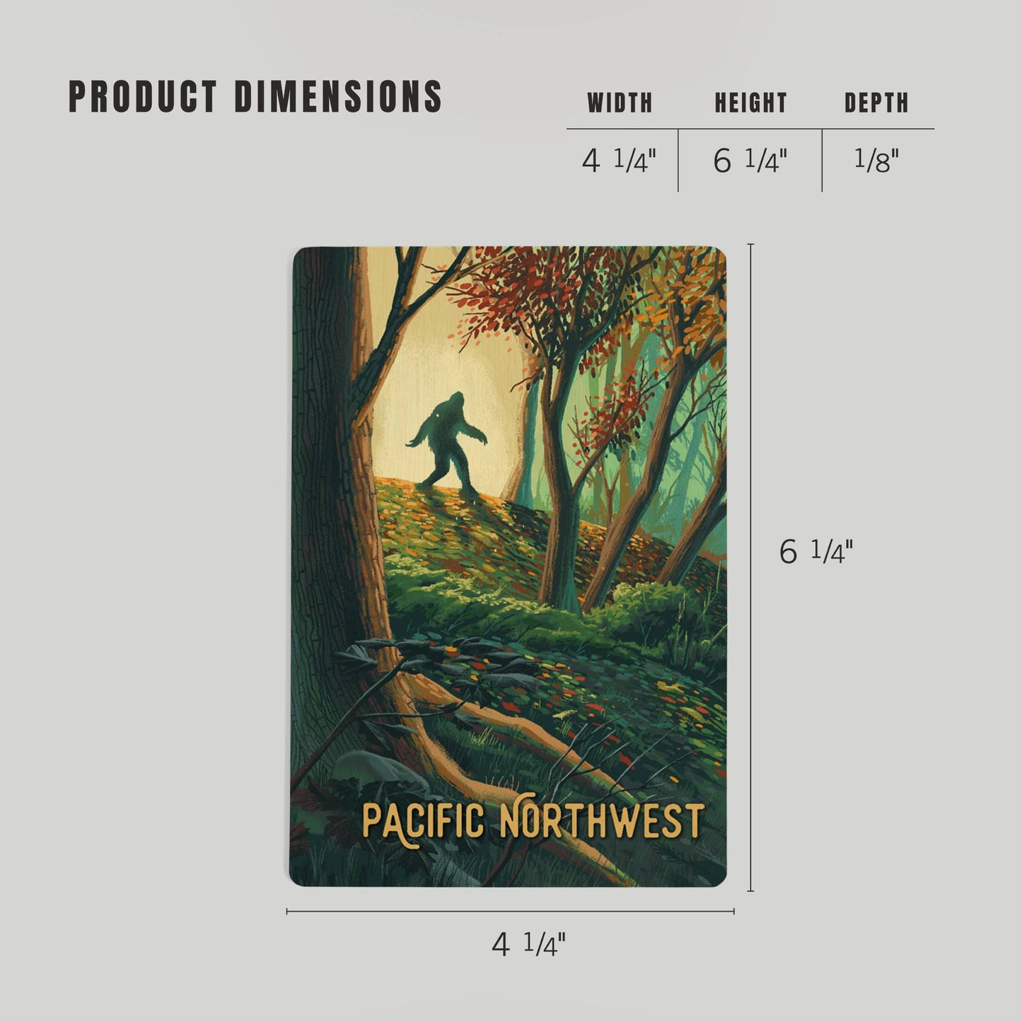 Wood Postcard - Pacific Northwest, Wanderer, Bigfoot