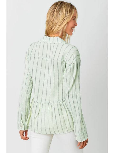 Jacket - Washed Peplum Light Sage