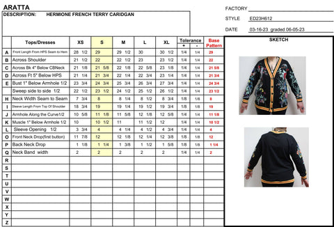French Terry Cardigan - Hermione Night Floral Embroidery