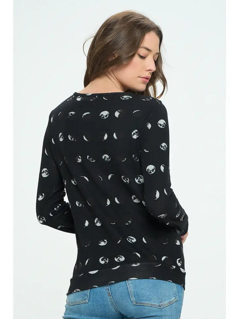 Sweater (Crew Neck) - Moon Phase Black