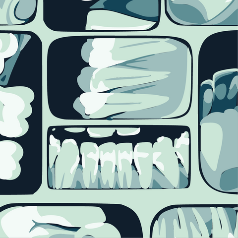 Crew Socks - Too Cool for Flossing Teeth X-Ray