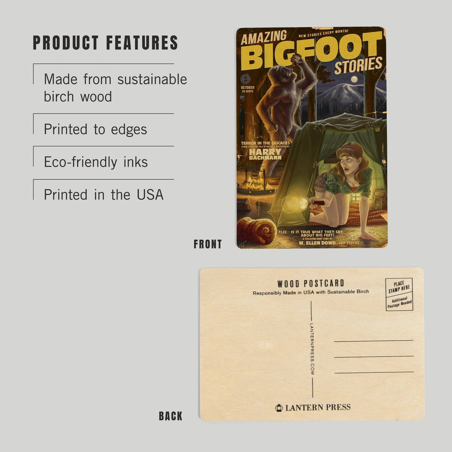 Wood Postcard - Amazing Bigfoot Stories