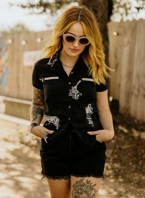 Casual Button Down Shirt - Pasta La Vista Italian Food (Unisex)