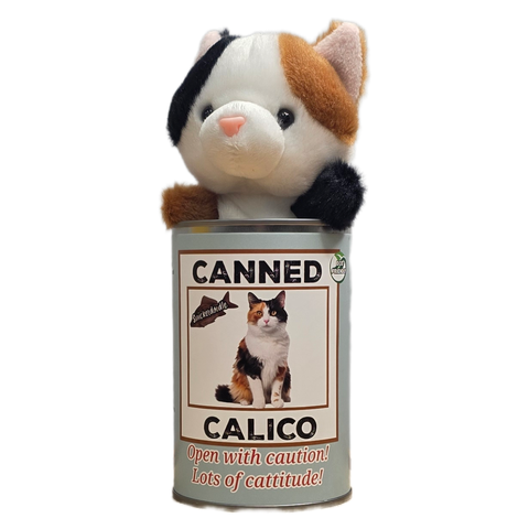 Stuffed Animal - Canned Calico Cat (Standard Lid)